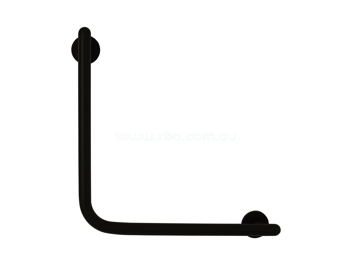 Raffaello 90 Degree Ambulant Grab Rail 450mm Black/Stainless Steel