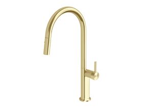 Hero - Milli Etch Gooseneck Pull Out Sink Mixer Brushed Gold (5 Star)