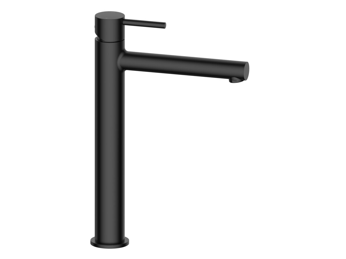 Mizu Drift Extended Basin Mixer Straight Spout Matte Black (6 Star)