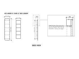 ISSY Z1 Recessed Oval Tall Mirror Custom 451mm - 600mm (W) x 150mm (D) x 1801mm - 2100mm (H)