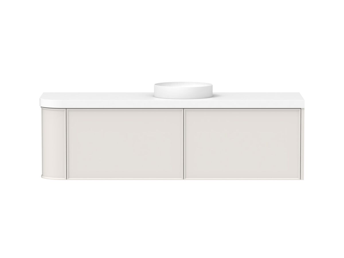 Kado Era 50mm Durasein Statement Top Single Curve All Drawer 1650mm Wall Hung Vanity with Center Basin