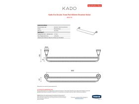 Specification Sheet - Kado Era Double Towel Rail 600mm Brushed Nickel