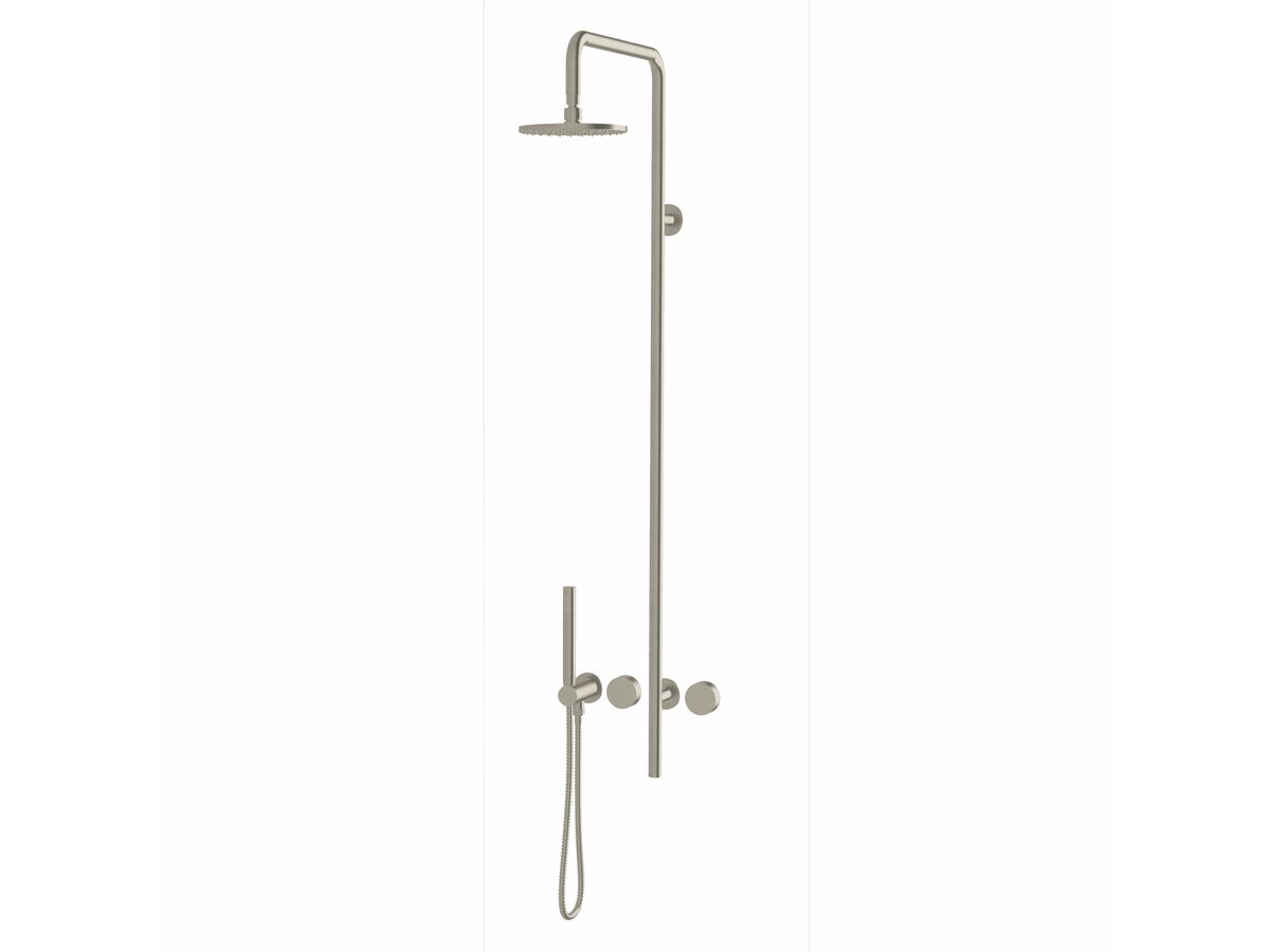 Milli Pure Progressive Shower Mixer Tap Column System with Hand Shower Right Hand 180mm Brushed Nickel