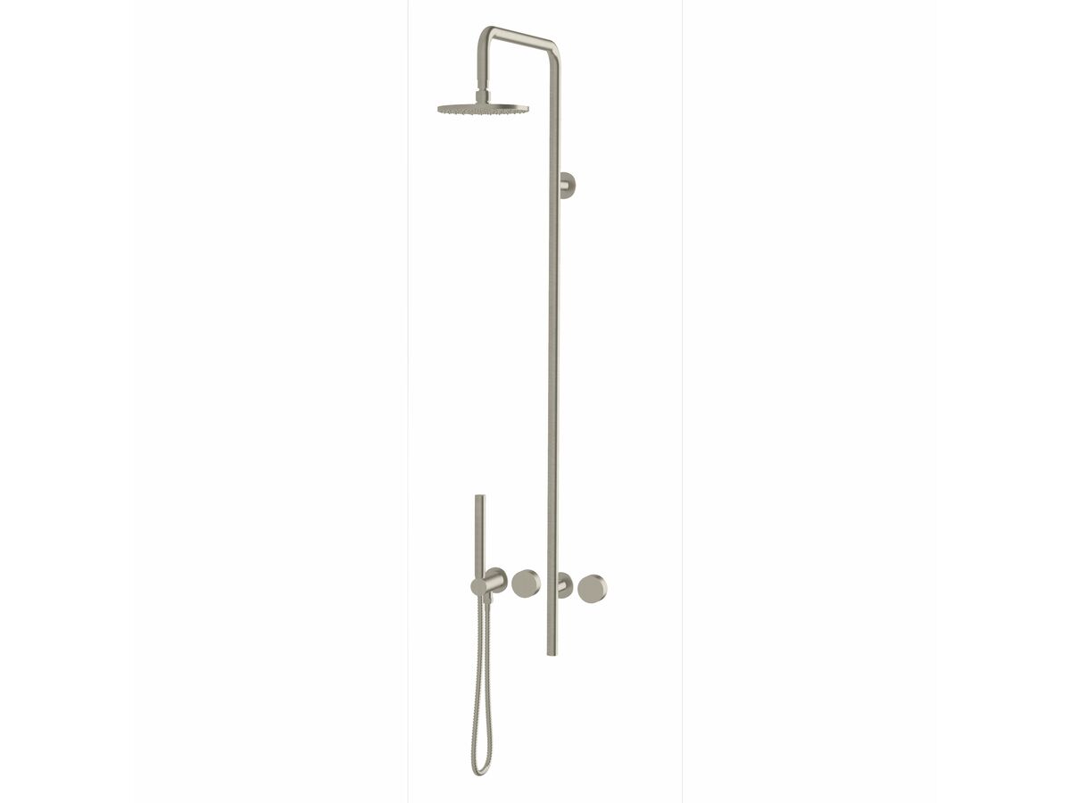 Milli Pure Progressive Column Shower Mixer Tap System 180mm with Hand Shower Right Hand Brushed