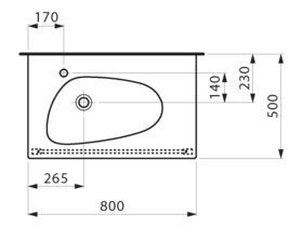 LAUFEN Palomba Wall Basin 1 Taphole 800x500mm White