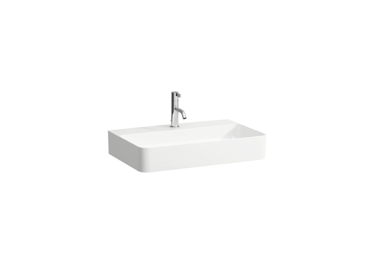 LAUFEN Val Wall / Counter Basin 1 Taphole with Overflow 650x420 White