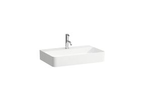 LAUFEN Val Wall / Counter Basin 1 Taphole with Overflow 650x420 White