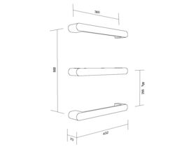 Milli Rush Heated Towel Rail 432mm (Each) Stainless Steel