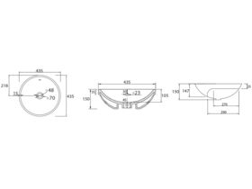 Mizu Drift Semi-Recessed Basin 430mm 0 Taphole White