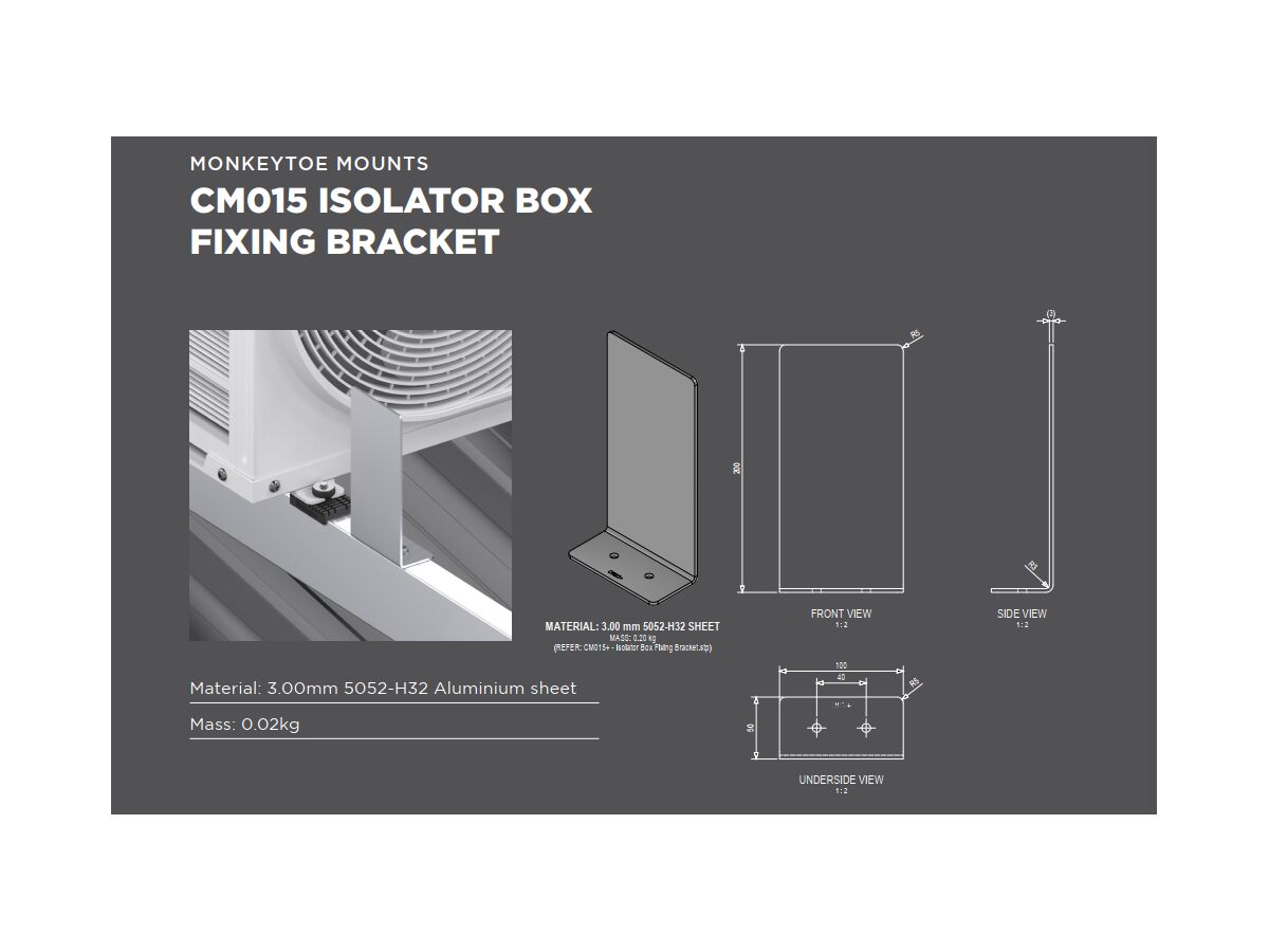 Monkeytoe Isolator Box Mounting Bracket