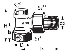 Heimeier Lockshield Valve Right Angled