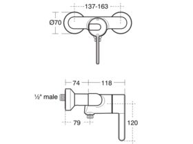 Markwik 21 Exposed Thermostatic Shower Mixer