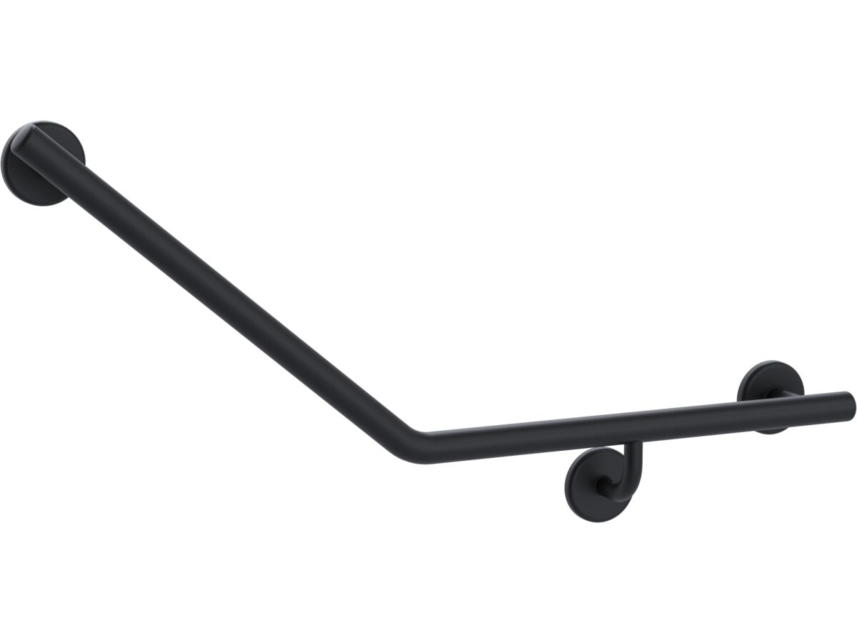 Mizu Drift 450 x 450 x 40 Degree Ambulant Toilet Grab Rail - Right Hand Matte Black