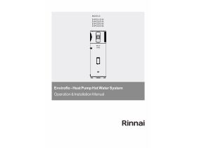 Operation & Installation Manual - Rinnai Enviroflo Heat Pump Hot Water System