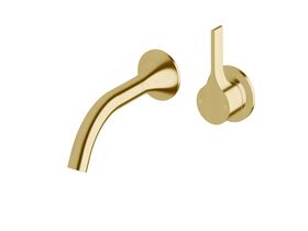 Milli Oria Wall Bath Mixer Outlet System 165mm PVD Brushed Gold