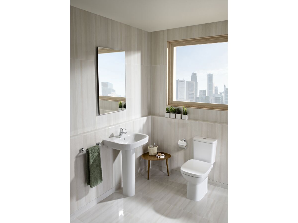 Roca Debba Close Coupled Toilet Suite S Trap Bottom Inlet with MK2 Soft