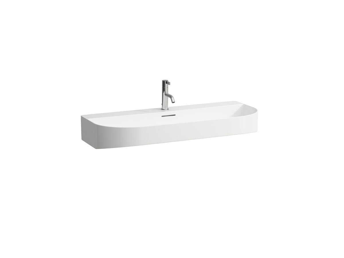 LAUFEN Sonar Wall Basin with Overflow 2 Taphole 1000x420 with Fixing Bolts White