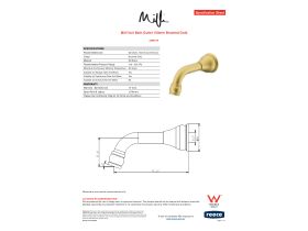 Specification Sheet - Milli Voir Bath Outlet 150mm Brushed Gold