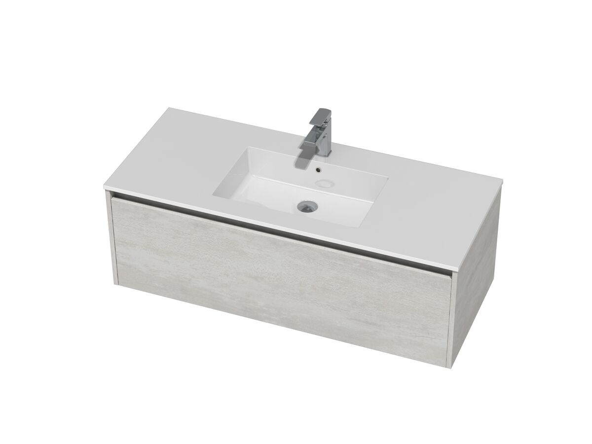 Kayla Wall Hung Vanity Unit 1200 Integrated Centre Basin 1 Drawer