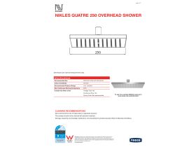 Technical Guide - Nikles Quatre Overhead Shower Chrome (3 Star)