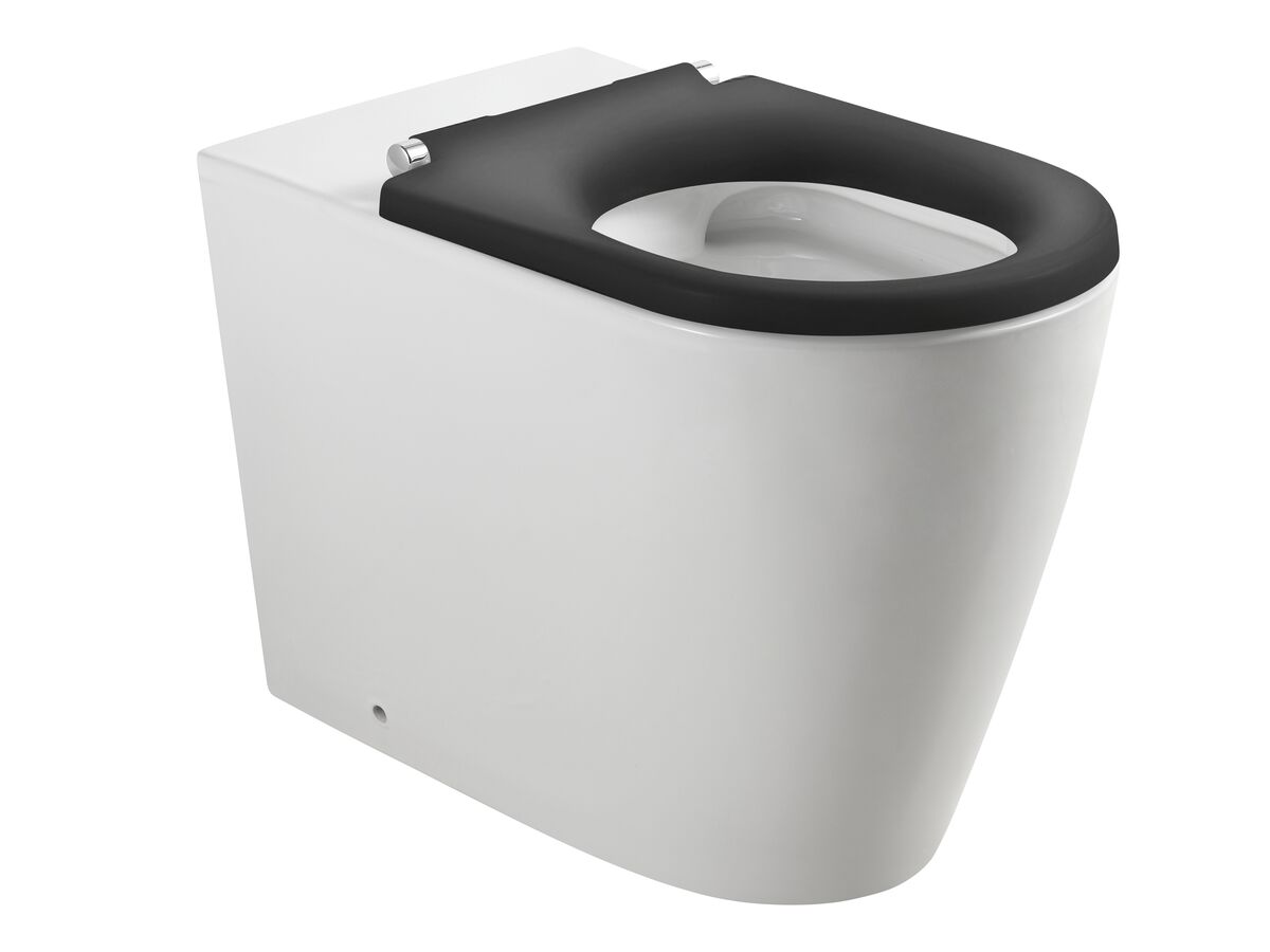 Wolfen Ambulant Back To Wall Rimless Back to Wall Pan with Single Flap Seat Grey (4 Star)