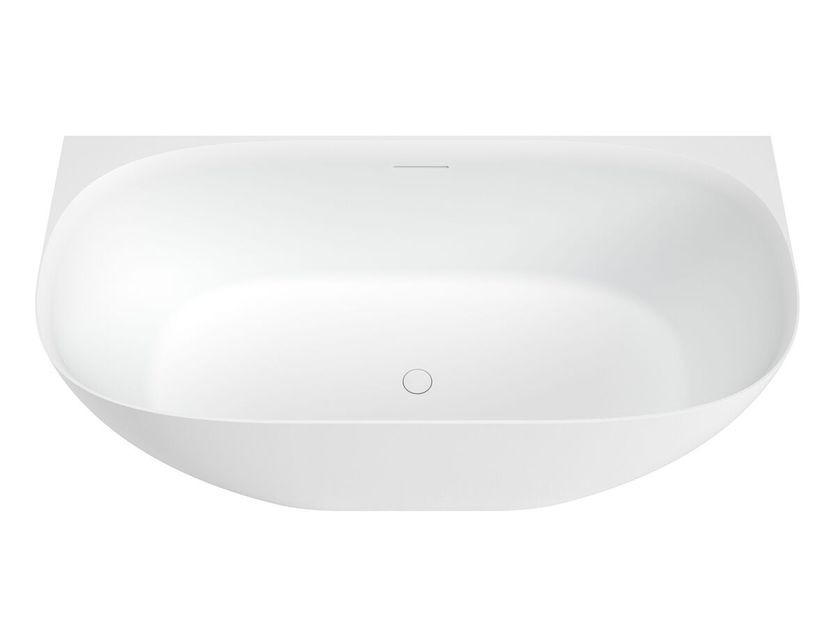 Kado Lussi Cast Solid Surface Freestanding Thin Edge Back to Wall Bath