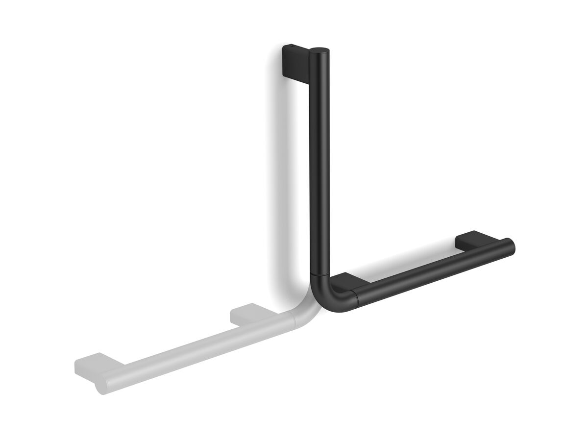 Mizu Drift Assisted Living 300 X 400mm 90 Degree Angled Grab Rail Matte Black From Reece 4279