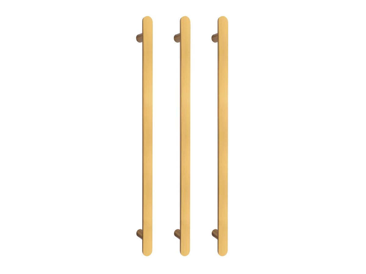 Mizu Soothe Vertical Heated Towel Rail (Triple Pack) Brushed Gold from
