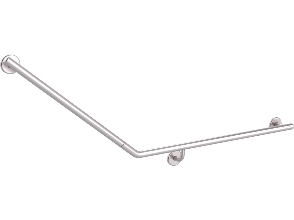 Mizu Drift 840mm x 715mm x 40 Degree Accessible Toilet Grab Rail Modular Right Hand Brushed Stainless