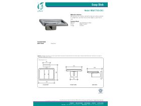 Specification Sheet - Stainless Steel Soap Dish with Drain Holes Bright