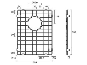 Technical Drawing - Memo Zenna Protector Grid 3/4 Bowl