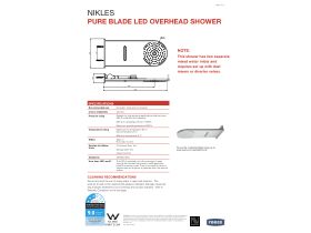 Technical Guide - Nikles Pure Blade LED Overhead Shower 2 Functions Chrome (3 Star)