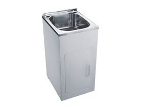 Base Laundry Trough & Cabinet 1 Taphole Stainless Steel/ White