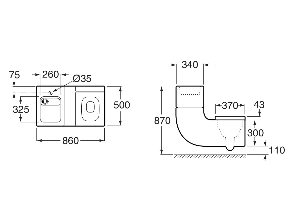 Roca W + W Integrated Washbasin White (5 Star) from Reece