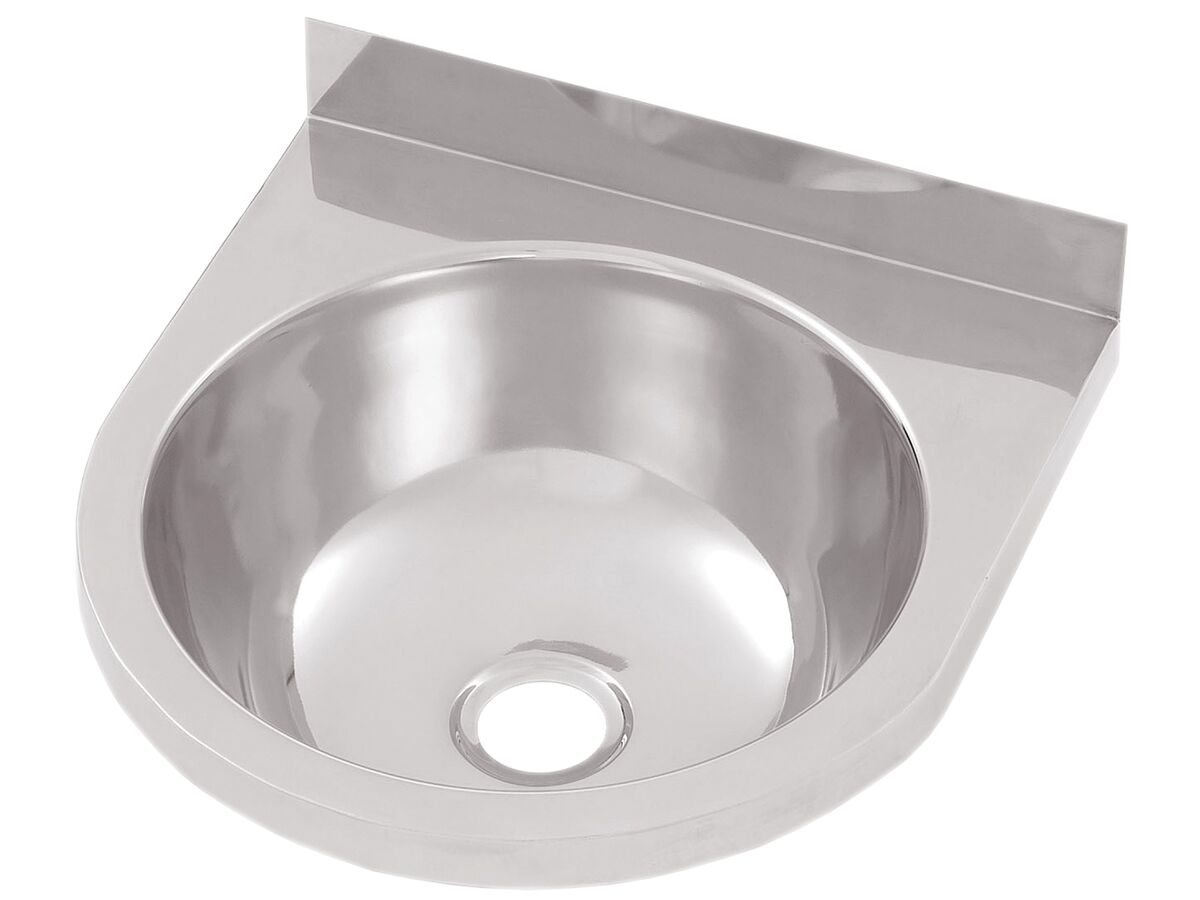 Stainless Steel Round Wall Basin 365mm x 370mm with Bracket