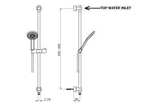 Nikles Pearl 105 Single Waterrail Shower (3 Star)