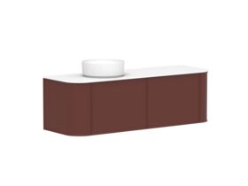 Kado Era 12mm Durasein Top Double Curve All Drawer 1500mm Wall Hung Vanity with Left Hand Basin