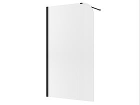 Hero - Kado Lux Frameless Curved Left Fluted Panel with Wall Channel 1200mm Matte Black
