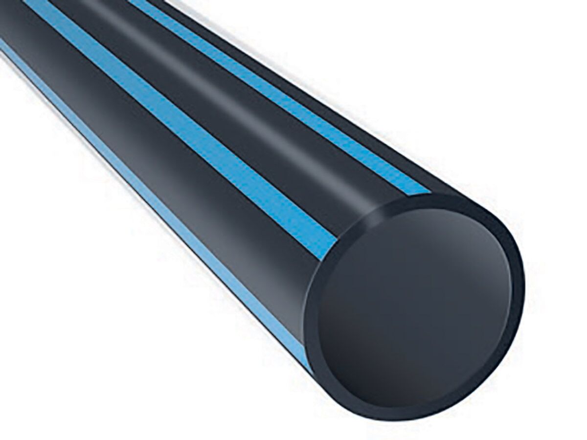 PE Pipe Blue Stripe PN12.5 PE100 32mm x25mtr from Reece