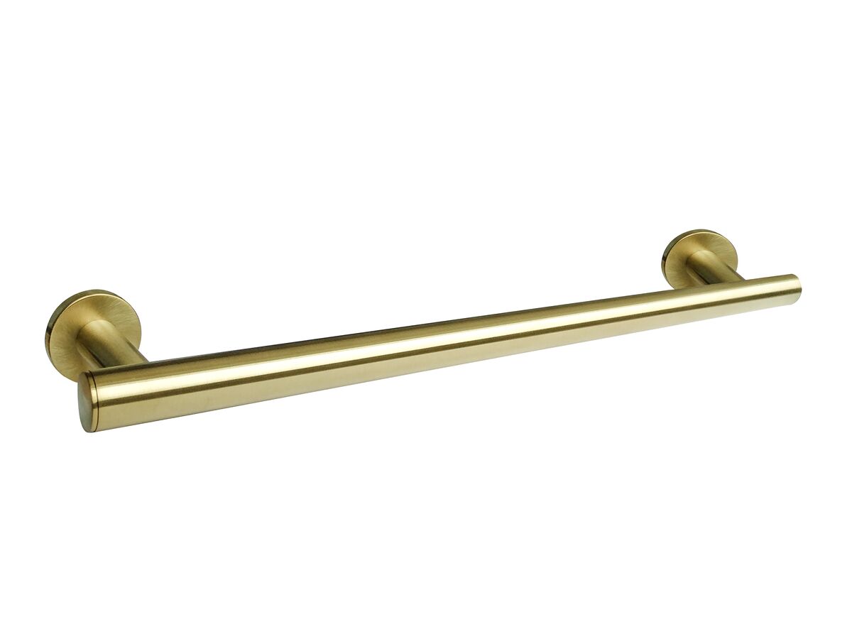 Mizu Drift Single Towel Rail 300mm Brushed Brass