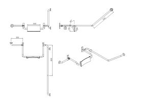 Britex Adjustable Backrest with Comb Right Hand Rail 40 Degree Stainless Steel