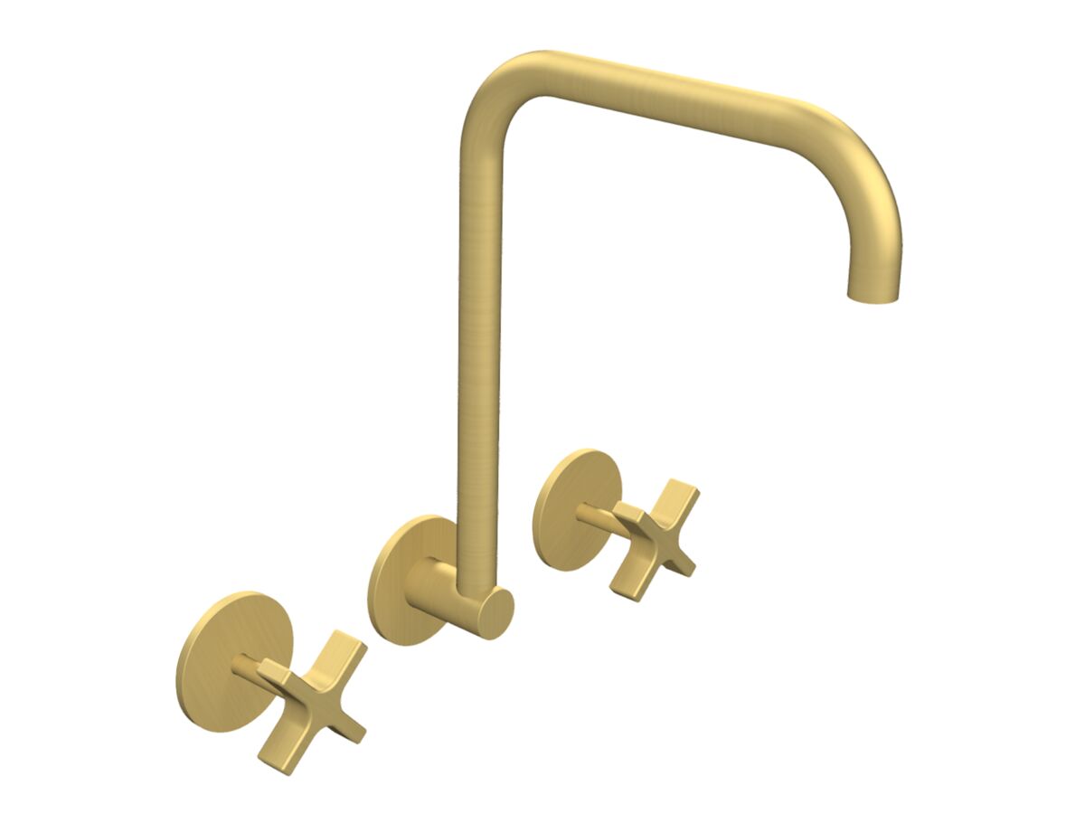 Milli Exo Wall Sink Set Brushed Gold (4 Star) from Reece
