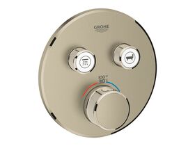 GROHE SmartControl Concealed Thermostat 2 Button Round Brushed Nickel