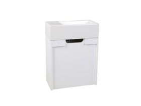 Posh Solus Powder Room Vanity Unit Wall Hung Right Hand Basin 1 Taphole White