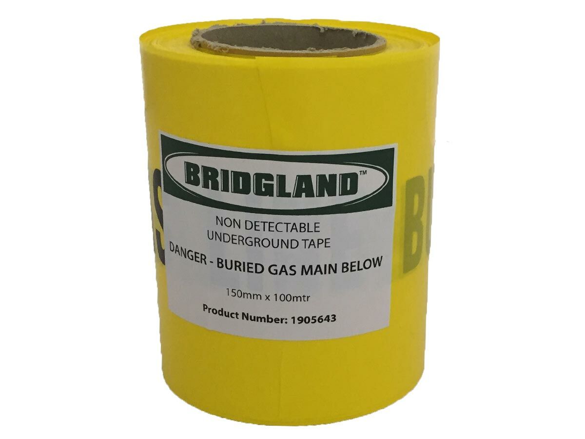 Bridgland Non-Detectable Tape Gas Below 150mm x 100mtr