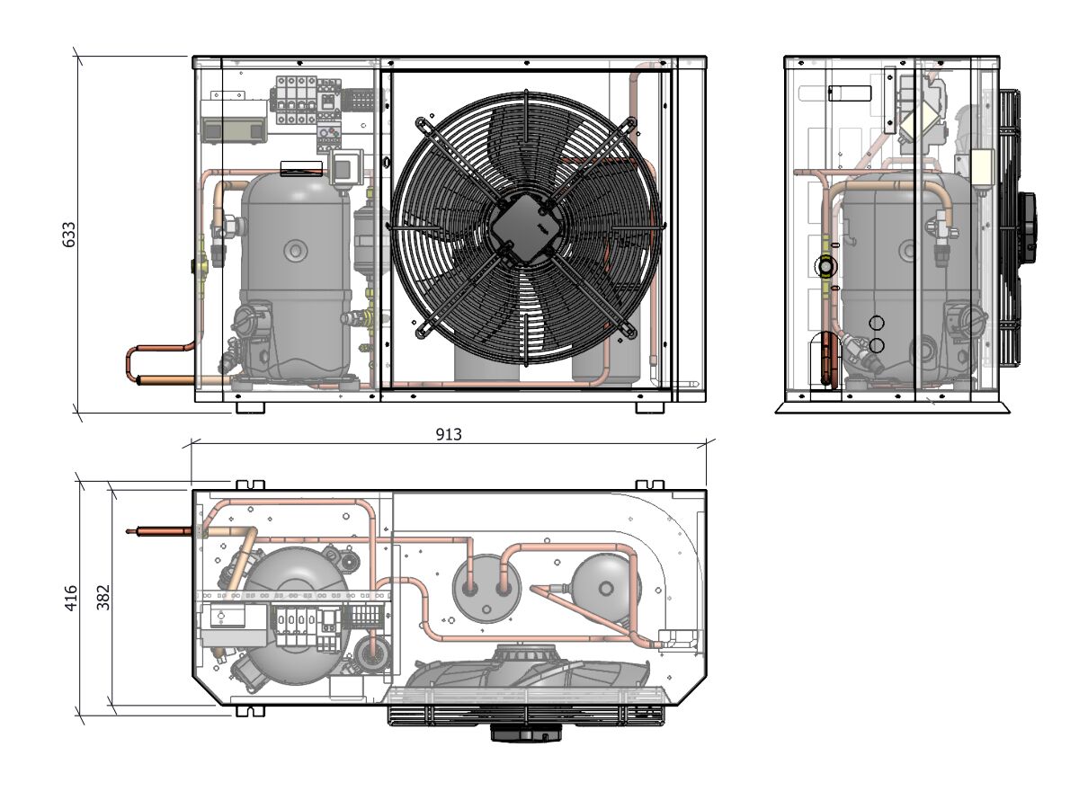 Tecumseh Compac Condensing Unit R404A PAC4524Z 3 Phase