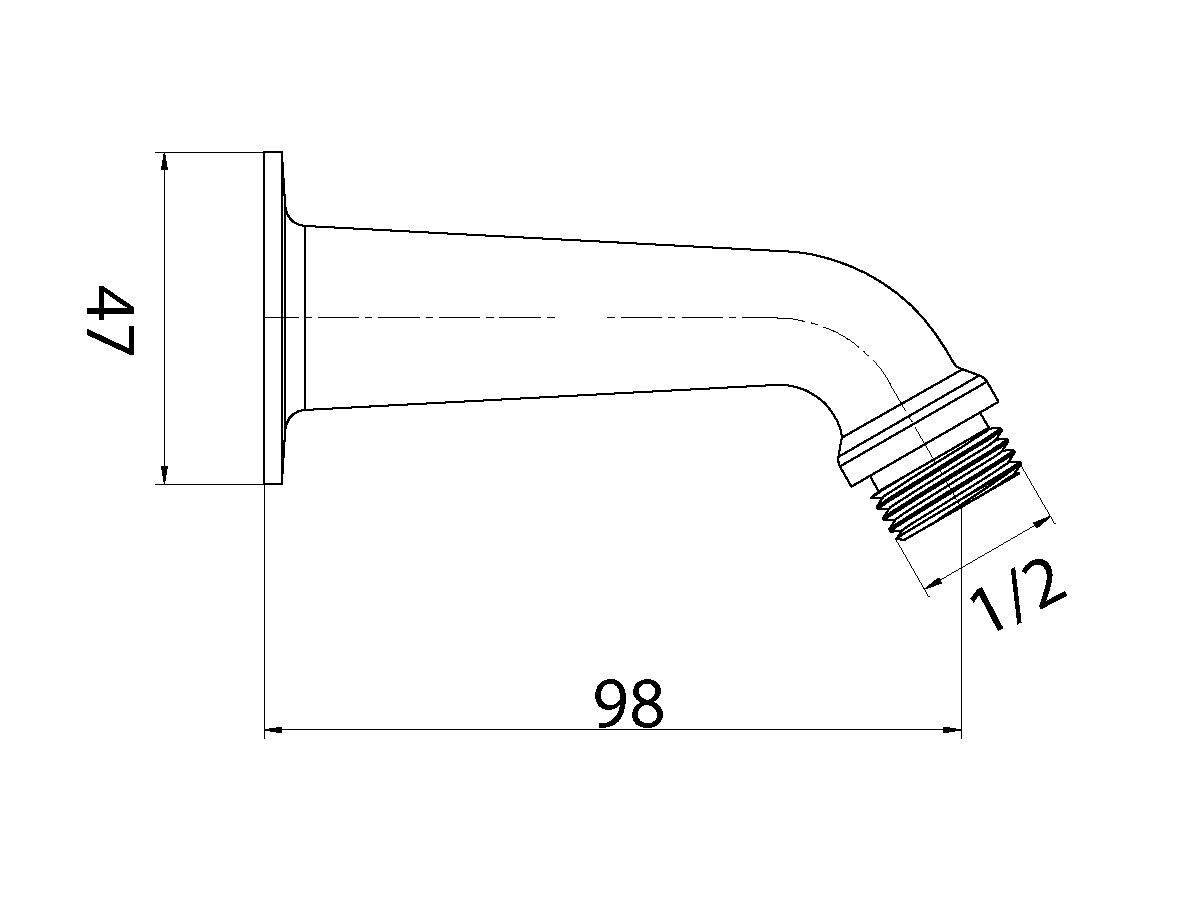 Posh Wall Dropper Arm Only Chrome