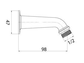 Posh Wall Dropper Arm Only Chrome