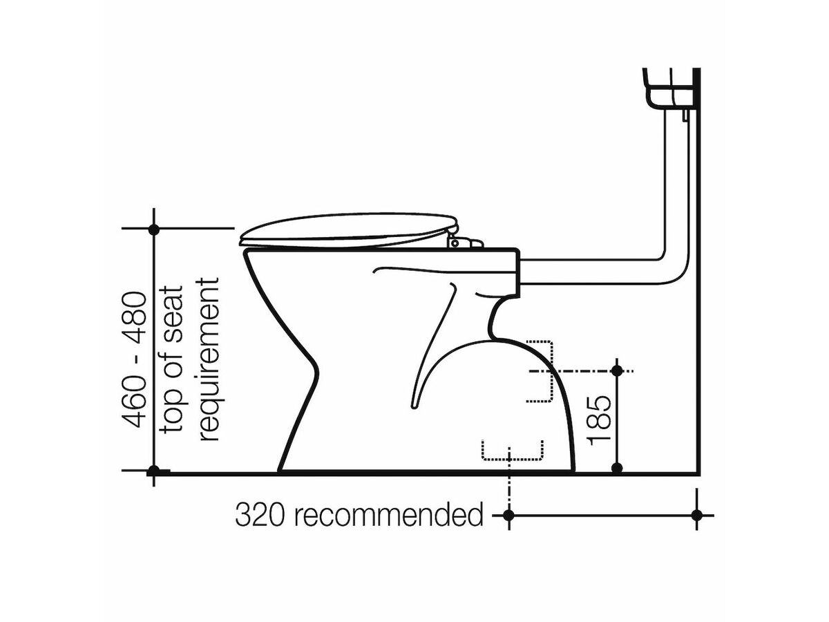Caroma Cosmo Concealed Care Pan S Trap White (3 Star)