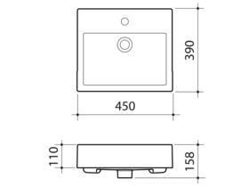 Caroma Liano Nexus Semi Recessed Basin 1 Taphole White